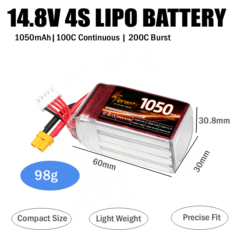 2PCS 1050mAh 2S 3S 4S RC Lipo  - Lipo Battery 4S recension och pris