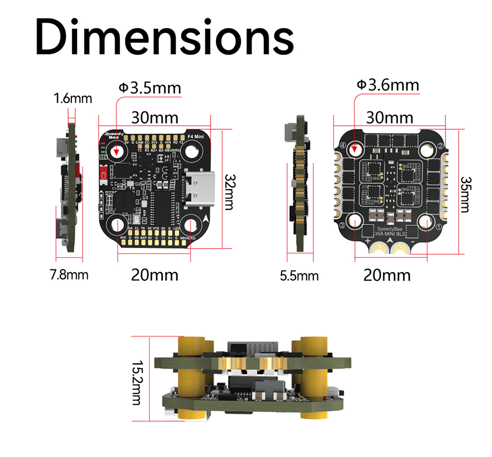 F405 MINI SpeedyBee F405 Mini  - F405 Flight Controller recension och pris