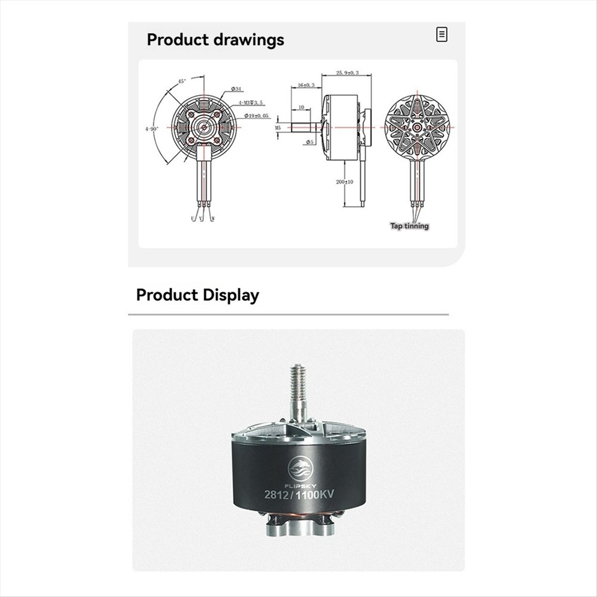 【Motor Parts】 2812 1100KV Brus - Drone recension och pris
